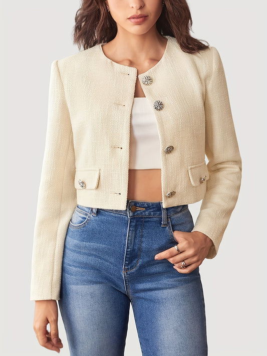 Solid Color Single Breasted Blazer